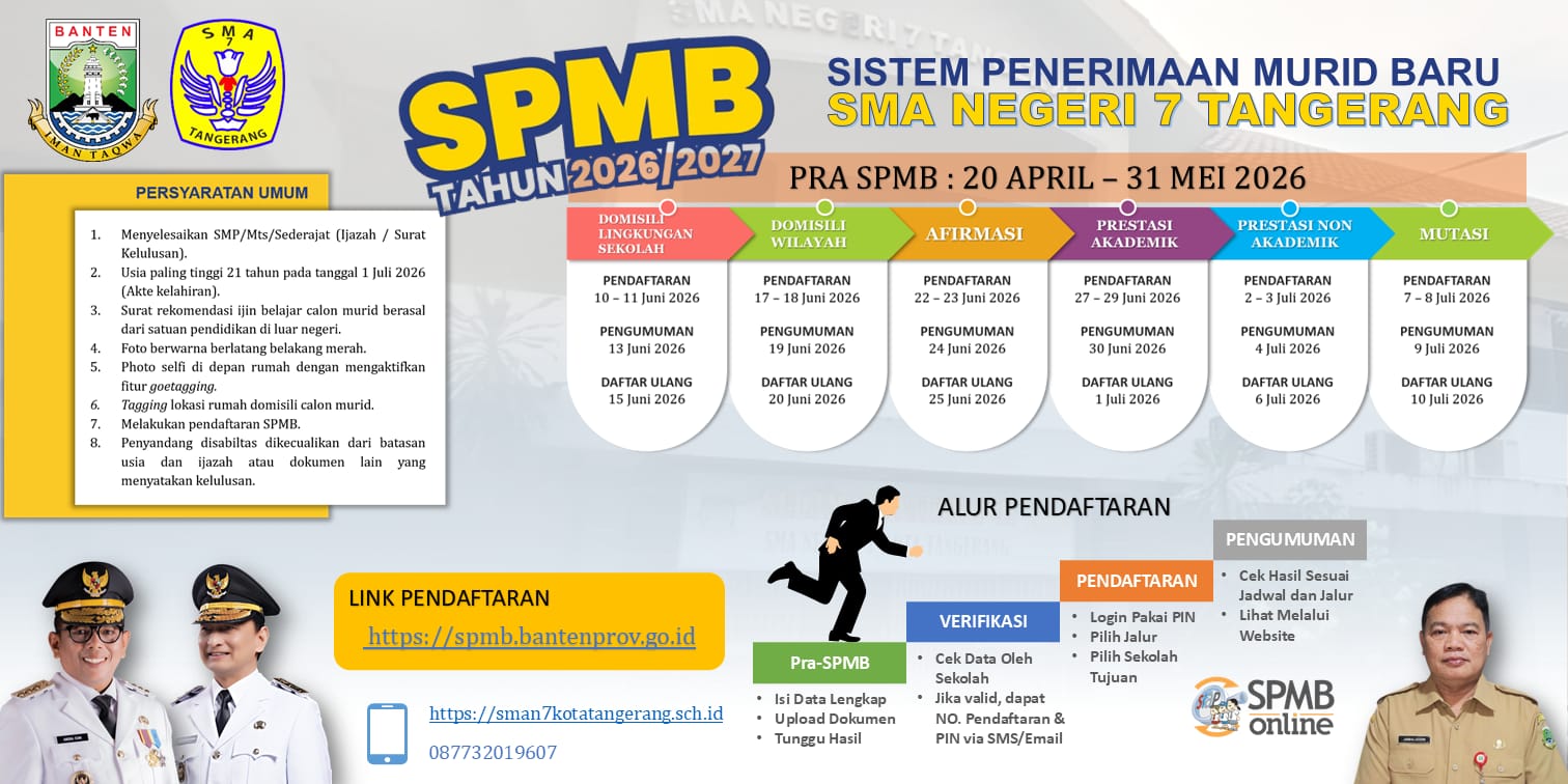 INFORMASI SPMB SMAN 7 TANGERANG TAHUN AJARAN 2026/2027